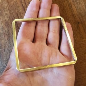 Stunning Vintage Square Brass Bangle Bracelet